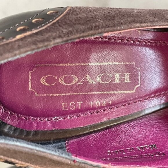 COACH Claudine Peep Toe Lace-Up Platform Heels Vintage 6B - Picture 14 of 16